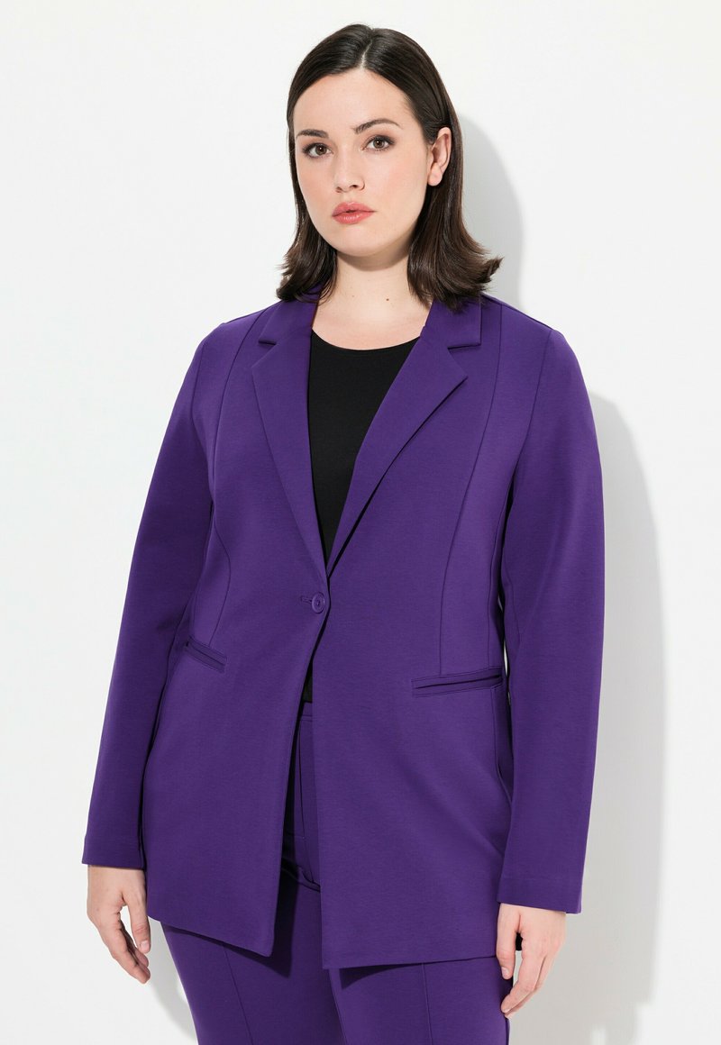 Ulla Popken A-LINIE REVERSKRAGEN STRETCHKOMFORT  - Blazer - purple