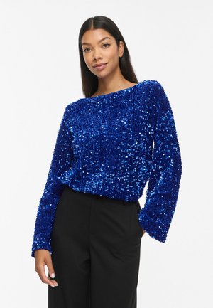 VILA, LONG SLEEVED TOP VIFAITH SEQUIN - Blouse - royal blue