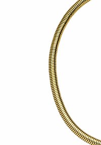 Halskette aus goldfarbenem Schlangenkettendesign mit einer glatten, flexiblen Form. Sie verfügt über ineinandergreifende Segmente, die das Licht für ein poliertes Finish reflektieren.