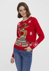 VMNEWFROSTYDEER O NECK XMAS - Pulóver - chinese red