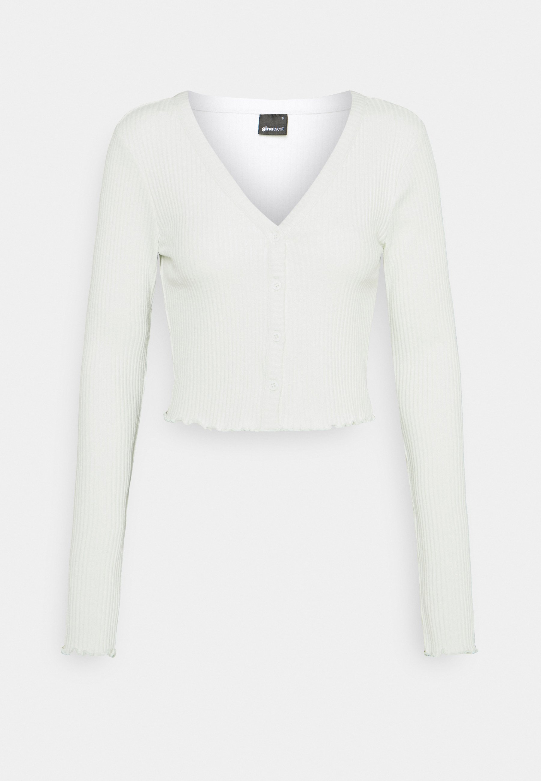 light green cropped cardigan