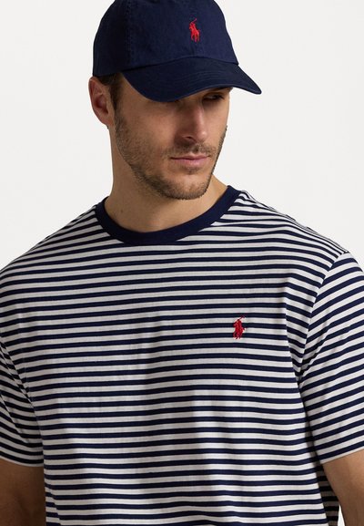 Polo Ralph Lauren Big & Tall STRIPED JERSEY T-SHIRT - Μπλουζάκι με στάμπα - deckwash white/newport navy