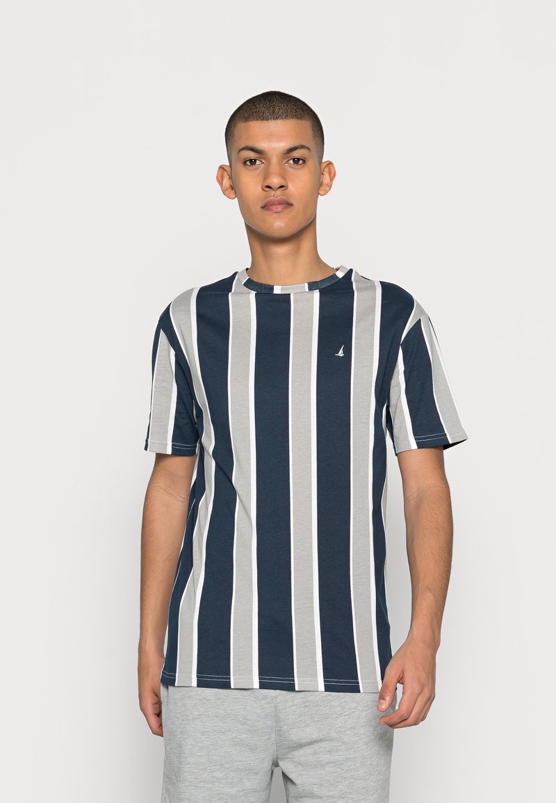 Newport Bay Sailing Club STRIPE TShirt basic navy/grey/dunkelblau