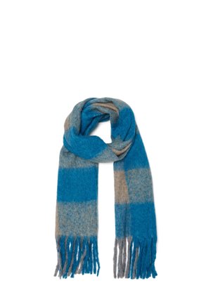FRINGED WITH CHECKED PATTERN - Sciarpa - blue grey