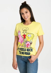 LOGOSHIRT T-SHIRT SPONGEBOB - IT FEELS NICE - Print T-shirt - kanariengelb