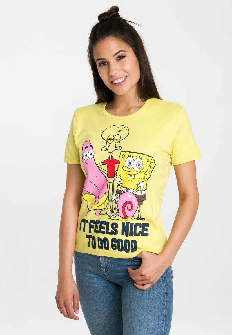 LOGOSHIRT T-SHIRT SPONGEBOB - IT FEELS NICE - Print T-shirt - kanariengelb
