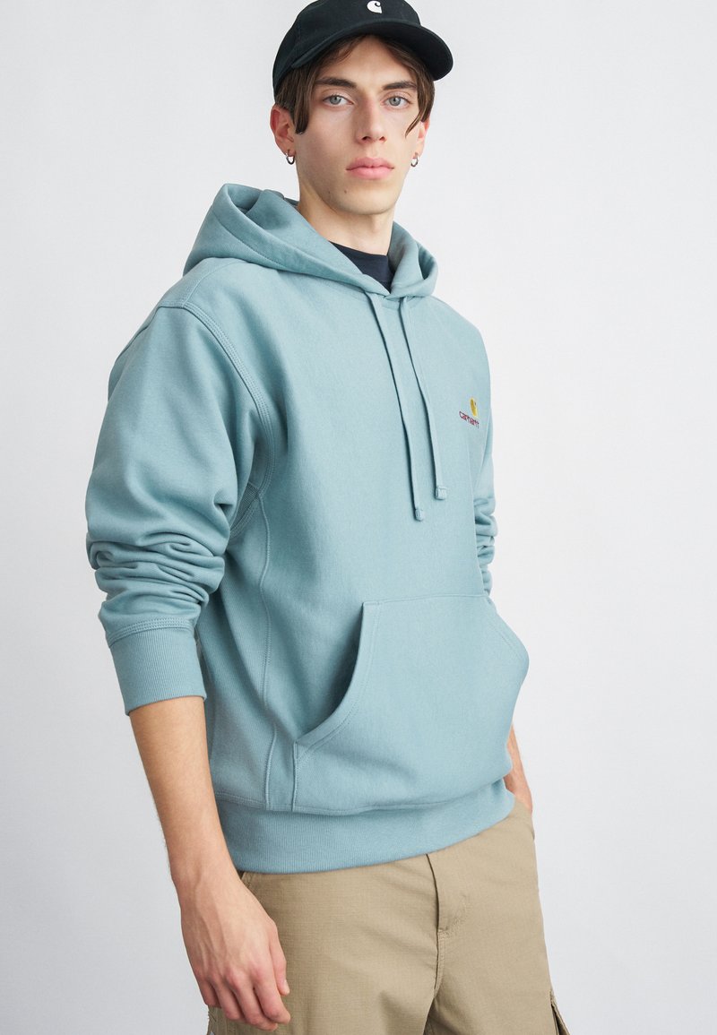 Carhartt WIP AMERICAN SCRIPT - Mikina s kapucí - citadel