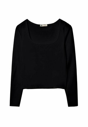 Stradivarius Top s dlouhým rukávem - black