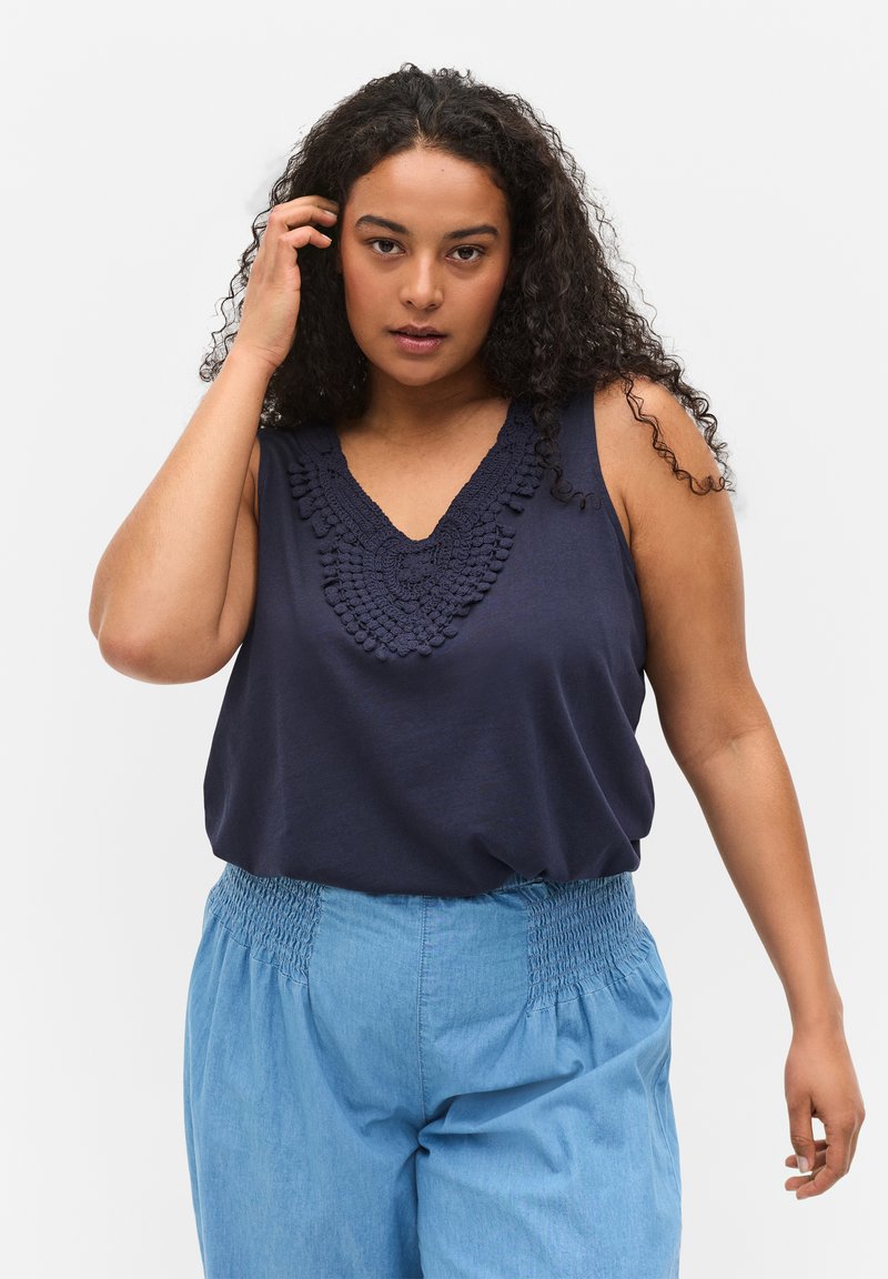 Damen T-Shirts | Zizzi Top mood indigo/dunkelblau - AI48507 Damen T-Shirts | Zizzi Top mood indigo/dunkelblau - AI48507