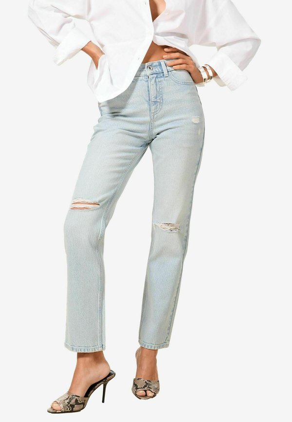 Jeans Straight Leg - bleach wash sculpting