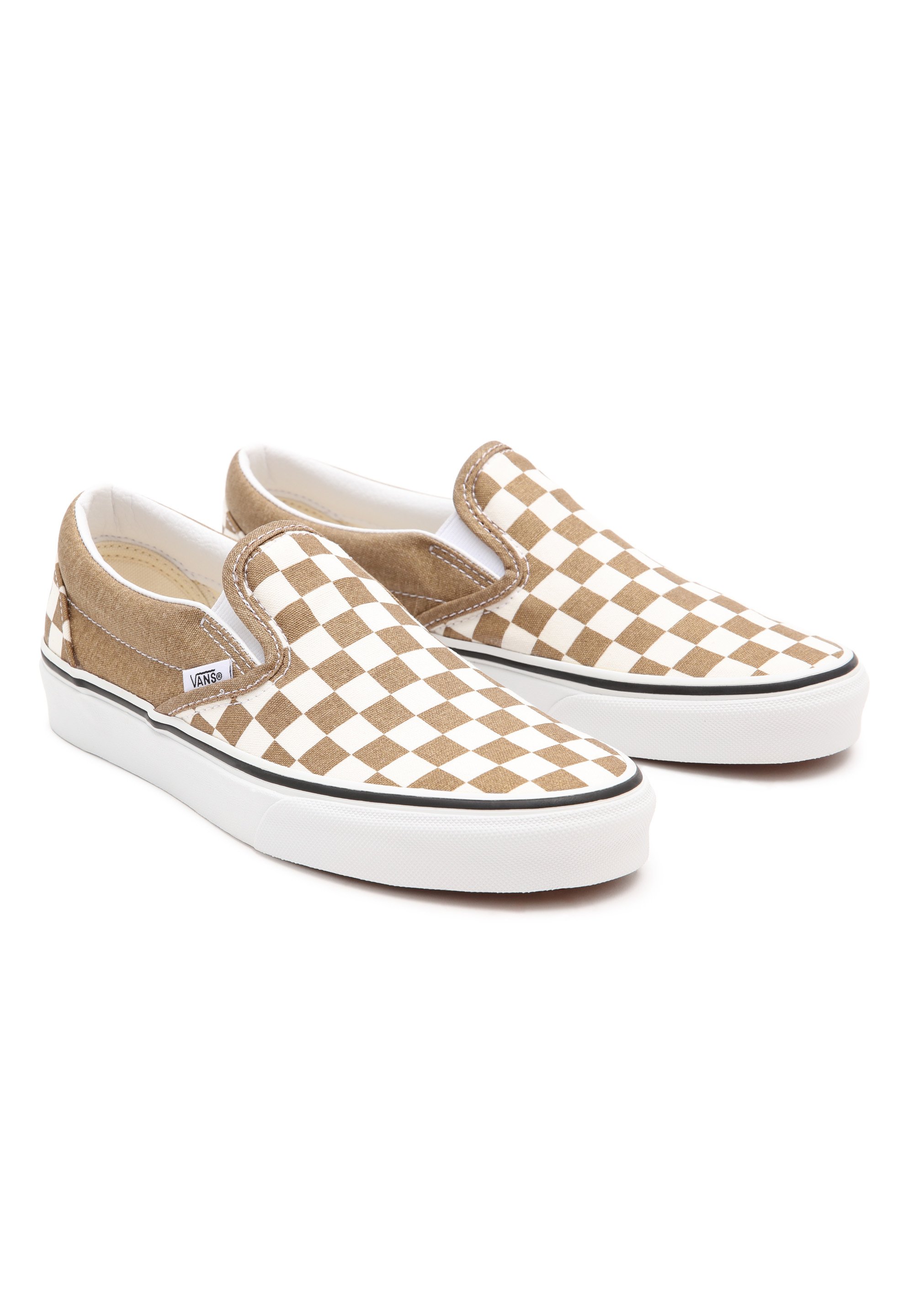 light brown checkered vans