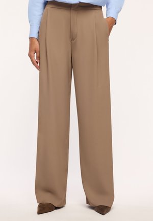Terranova, PANTALONI WIDE LEG CON PINCES - Pantaloni - tortora