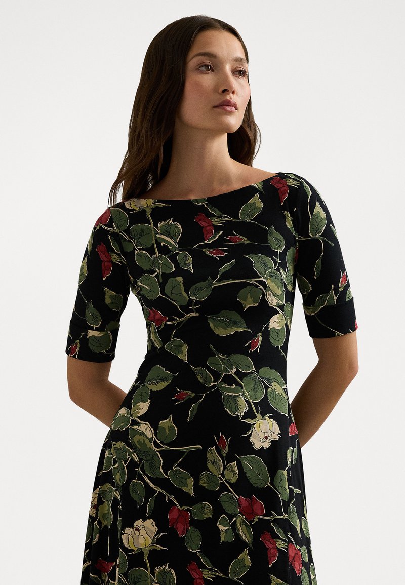 Lauren Ralph Lauren FLORAL STRETCH COTTON MIDI DRESS - Jersey dress ...