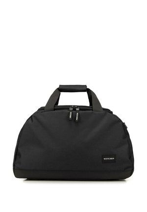Sac de sport noir en tissu durable, avec deux poignées supérieures, une fermeture zippée et une petite étiquette avec le logo "WITTCHEN".