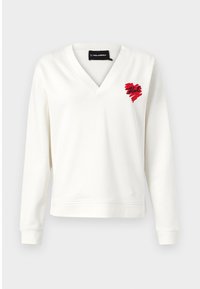 HEARTS V NECK - Sweatshirt - cannoli cream