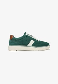 Selected, posy green leather and suede