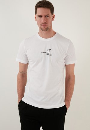 Buratti REGULAR FIT - Print T-shirt - white