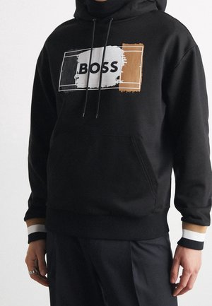 BOSS Felpa con cappuccio - black