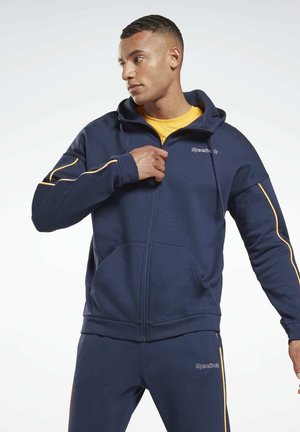 TRAINING ESSENTIALS PIPING FULL ZIP REECYCLED - Felpa con zip - blue