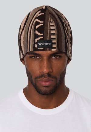 Colucci, FLAT KNIT SKULL BEANIE - Beanie - aop brown