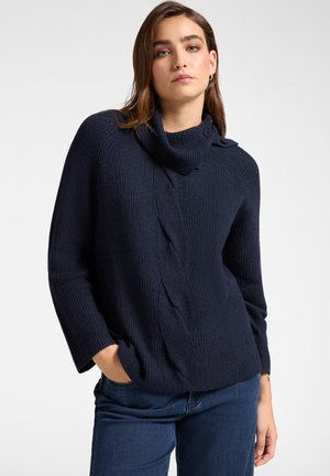 CON TRECCIA - Maglione - blu
