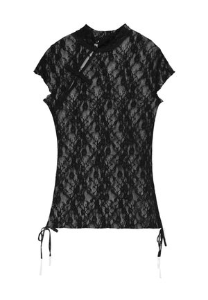Stradivarius, SHORT SLEEVE QIPAO STYLE T-SHIRT 07056620 - Blouse - black