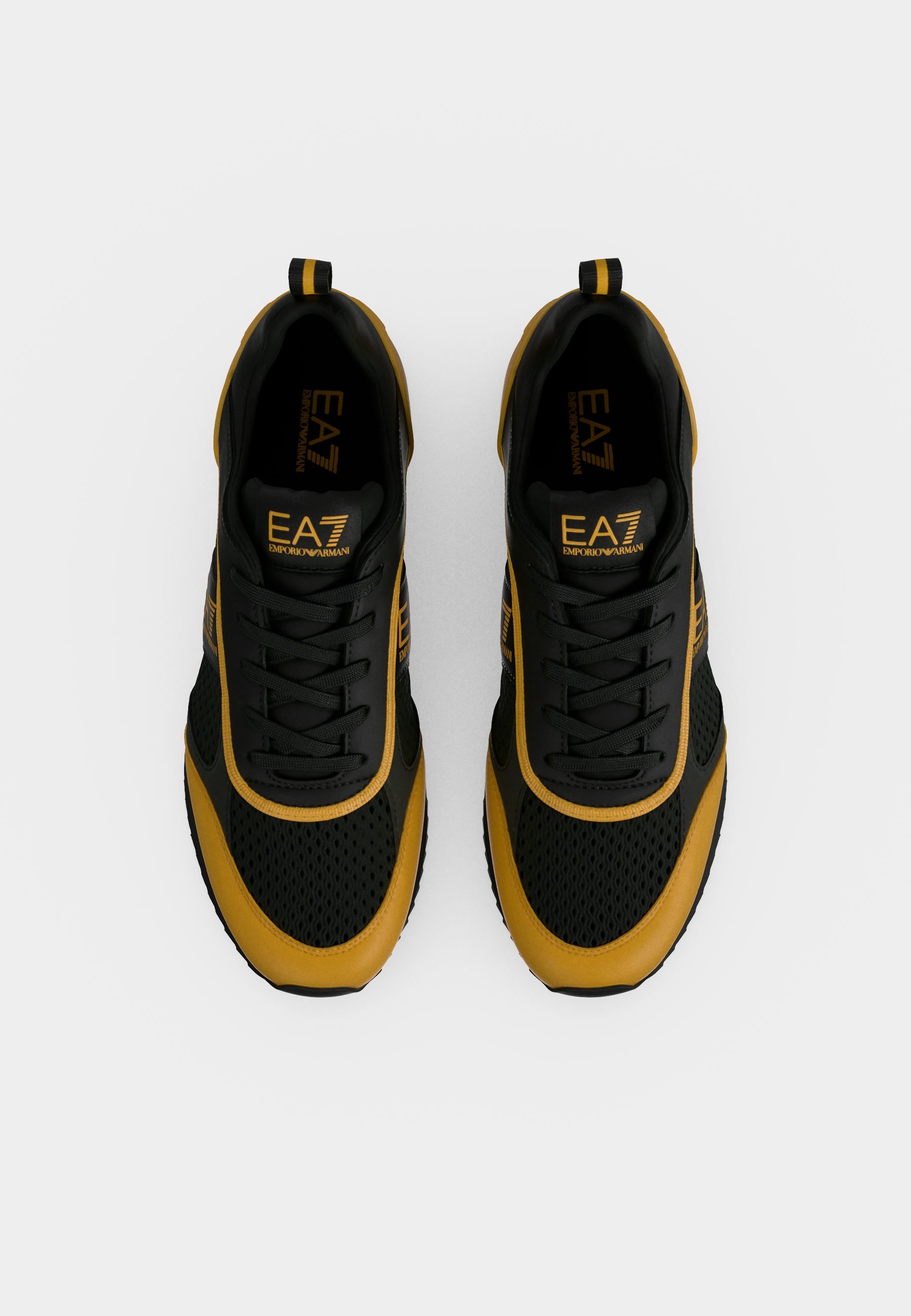 EA7 Emporio Armani UNISEX - Trainers - black/golden yellow/yellow