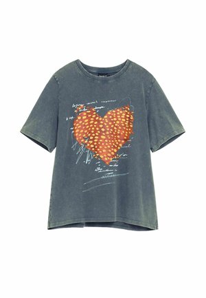 Desigual, Print T-shirt - gray