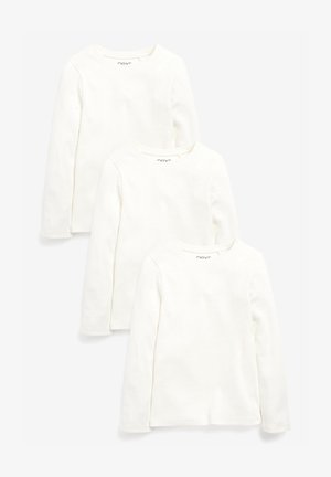 3 PACK RIB LONG SLEEVE - Long sleeved top - off white