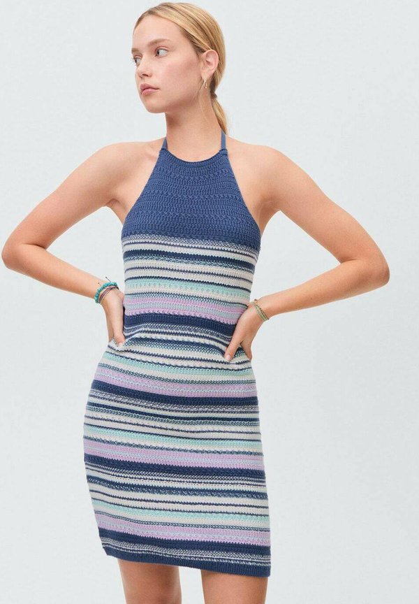 Strickkleid - marineblå