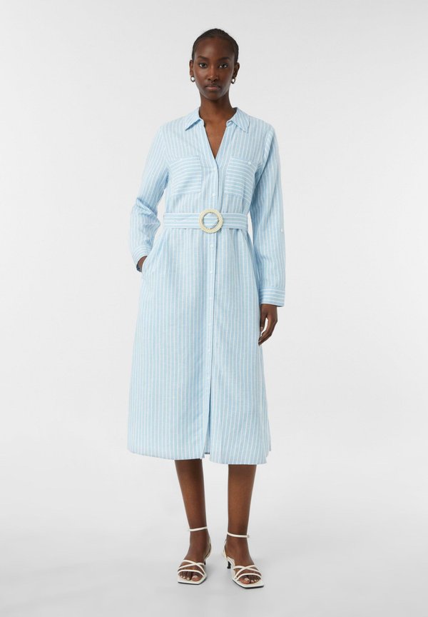 AUS MIT GÜRTEL - Blusenkleid - hellblau