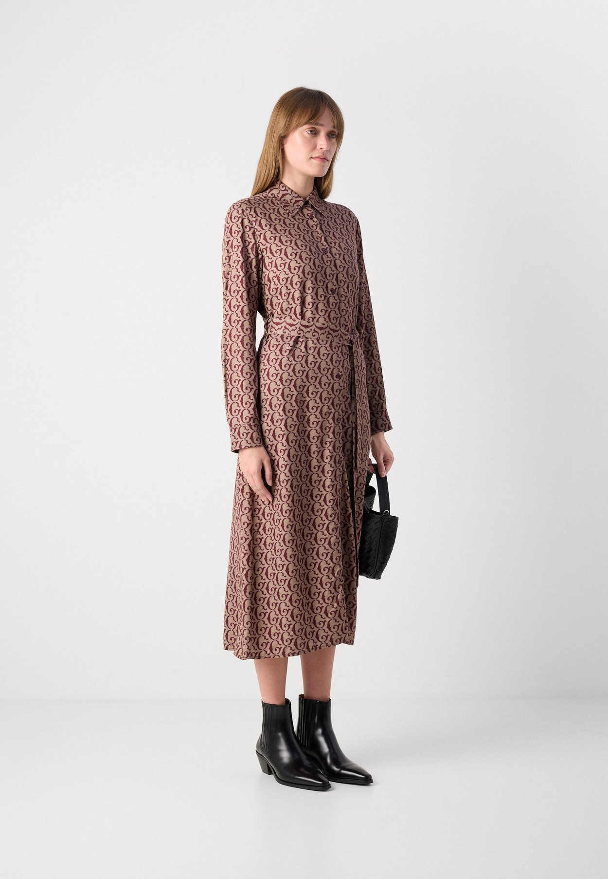 BELTED PRINT SHIRT DRESS