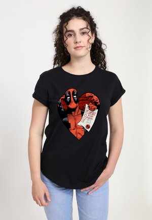 Marvel VALENTINE'S DAY  DEADPOOL LIST - Triko s potiskem - black