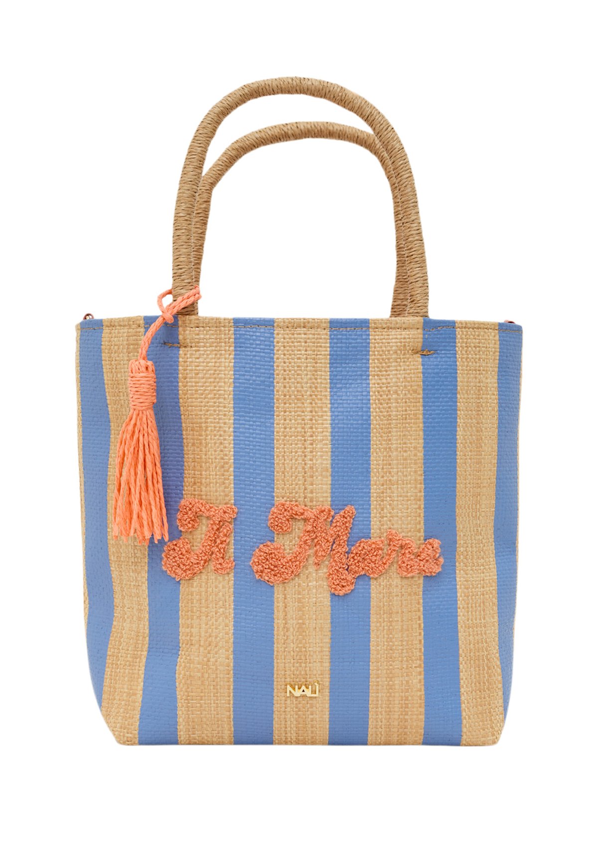 NALI STRIPED Borsa a mano light blue stripes/celeste