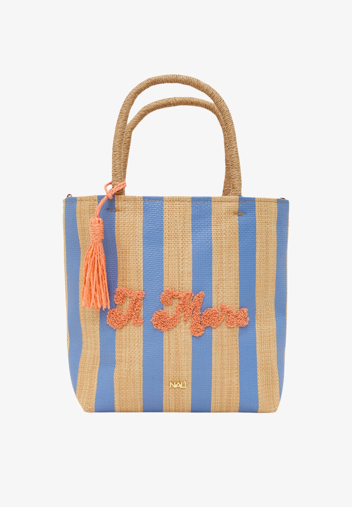 NALI STRIPED Borsa a mano light blue stripes/celeste