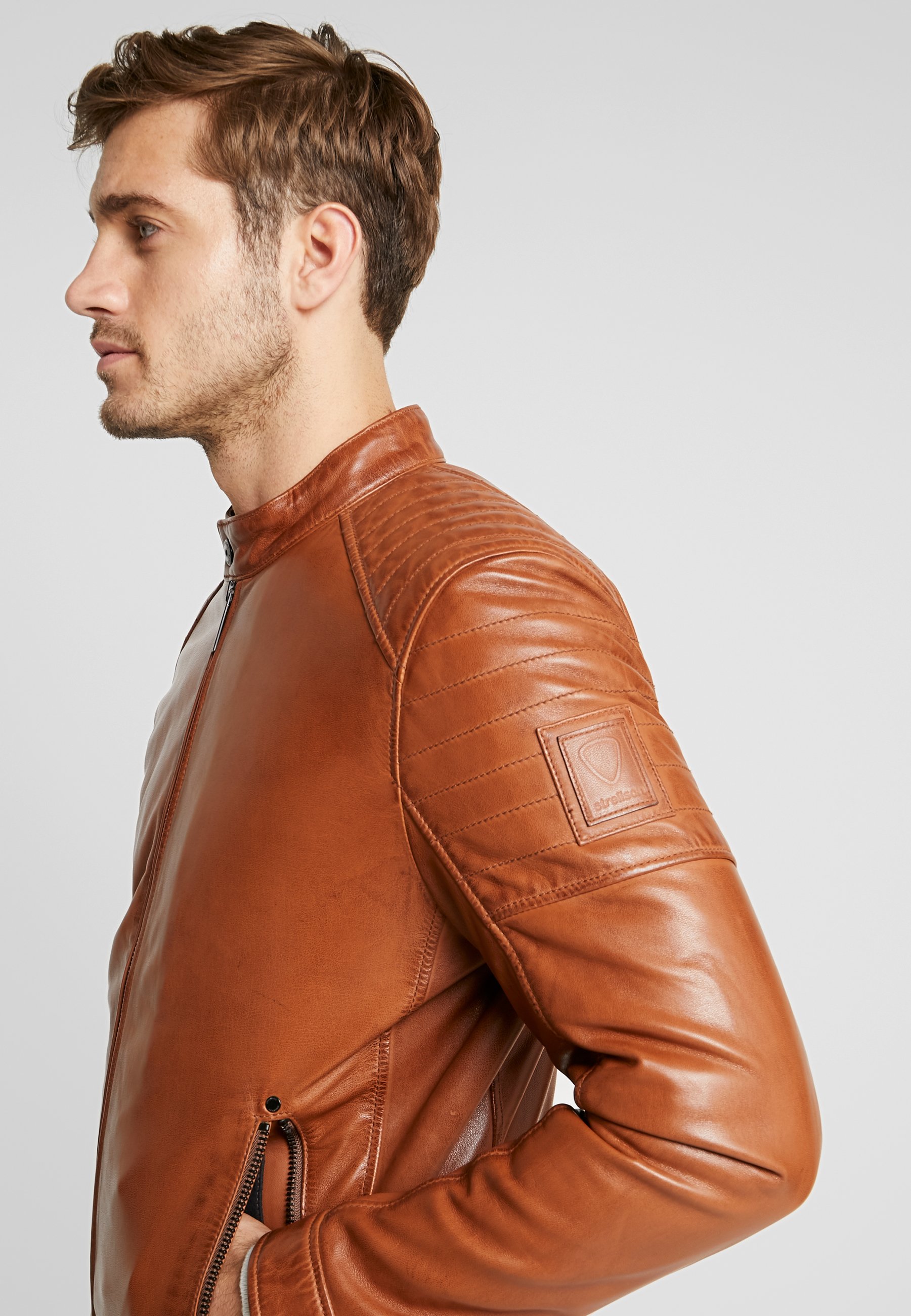 strellson lederjacke cognac