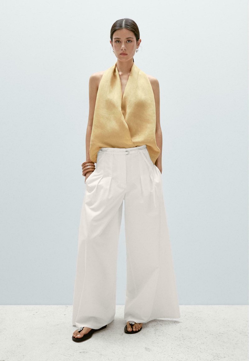 Massimo Dutti - CROSS OVER HALTER - Blouse - mustard yellow, Enlarge