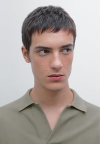 Massimo Dutti LIGHTWEIGHT V-NECK - Piké - light green