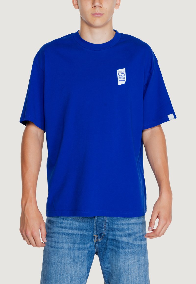 Replay T-shirt print blauw