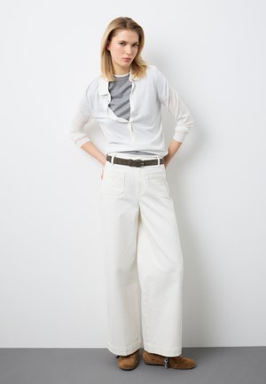 Stefanel STRETCH WIDE LEG - Stoffhose - optical white