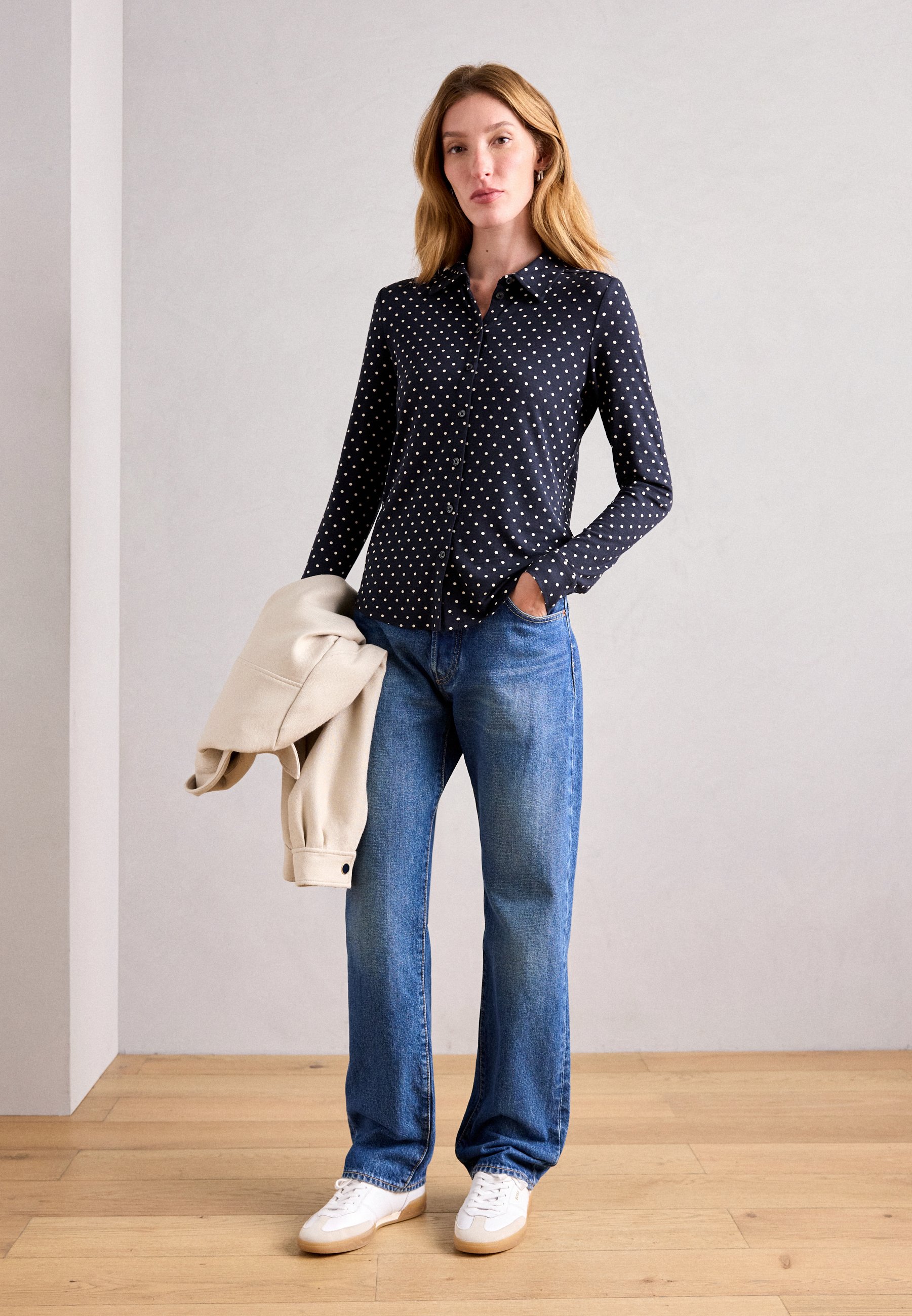 売れ筋商品|||マルコポーロ シャツ レディース トップス LONG SLEEVE COLLAR BUTTON PLACKET - Button-down blouse - black Marc O'Polo BLOUSE LONG SLEEVE COLLAR BUTTON PLACKET