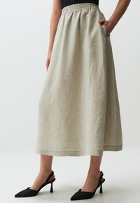 Jimmy Key MIDI WITH POCKETS - A-lijn rok - beige melange