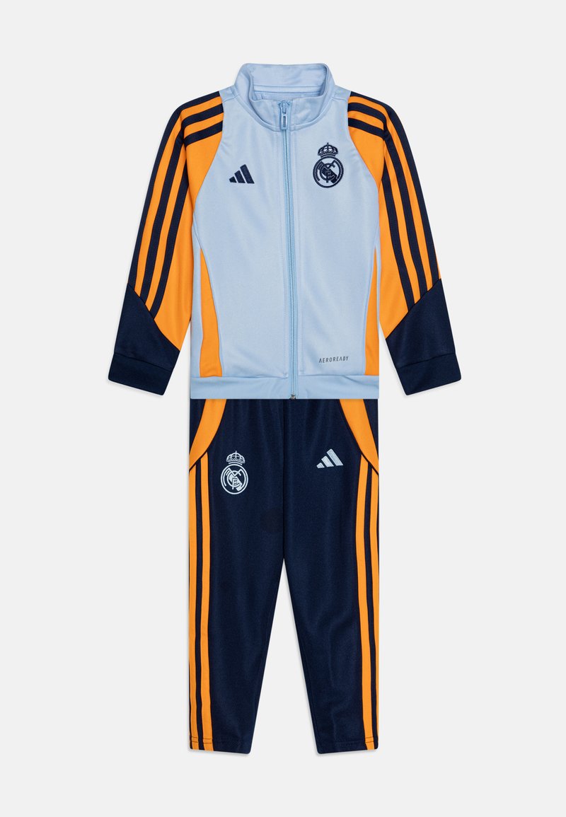 adidas Performance REAL MADRID 24/25 TRACK SUIT YOUTH UNISEX SET - Club wear - glow blue/crew orange/team navy blue 2