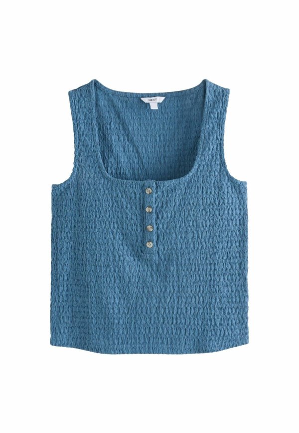 REGULAR FIT  TEXTURED HENLEY DETAIL TANK   - Bluse