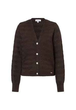 More & More, CARDIGAN MIT SCHMUCKKNOPF - Strickjacke - braun
