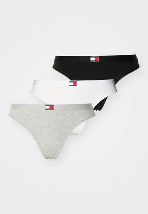 FLAG THONG 3 PACK - Tanga - white/black/grey heather