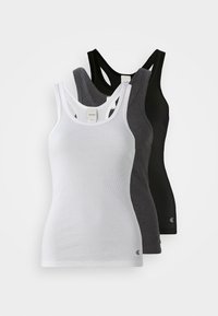 SCOOP NECK TANK 3 PACK  - Bluză de corp - black/white/charcoal heather