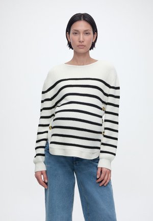 Anna Field MAMA MATERNITY NURSING JUMPER WITH SIDE BUTTONS  - Pullover - off-white/black