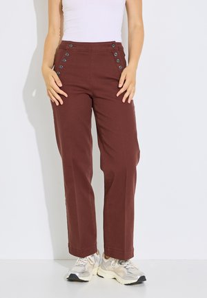 Grain de Malice, JEAN FLARE À PONT POMPON F02 - Vaqueros rectos - marron