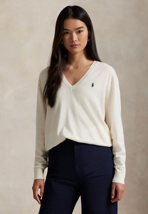 Polo Ralph Lauren COTTON V-NECK SWEATER - Jersey de punto - collection cream